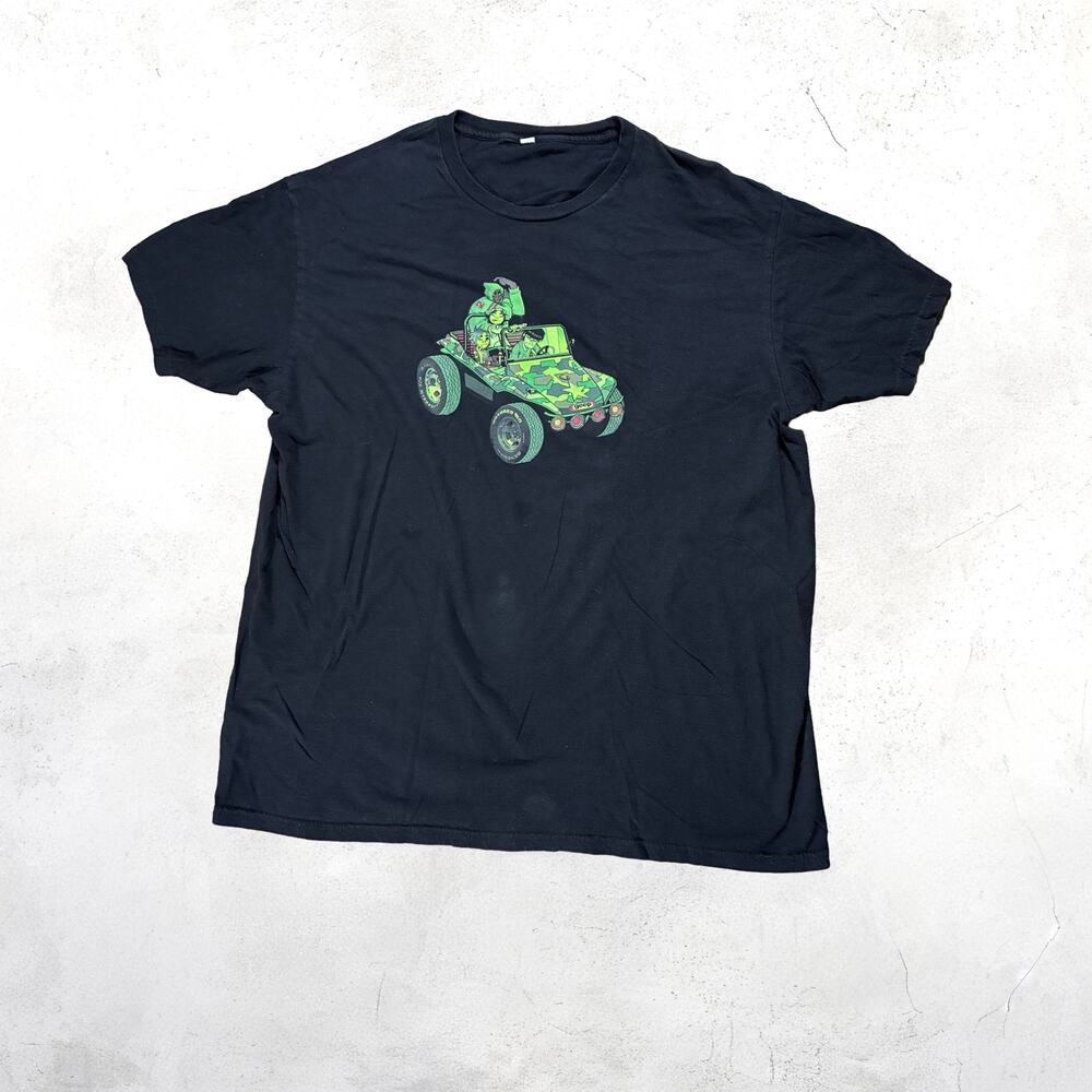 🎸 Gorillaz T Shirt Black Graphic T-Shirt Geep Jeep Y2K Rock Band Tee 2XL 🚙